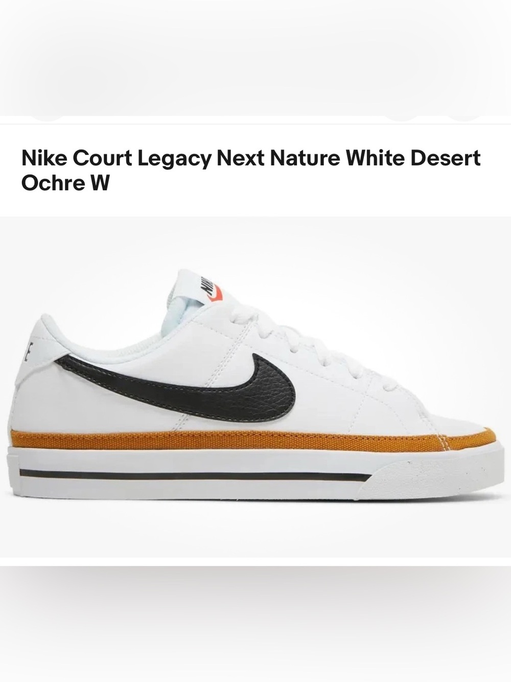 Nike Kids Court Legacy NN Sneakers - White/Black/Desert Ochre